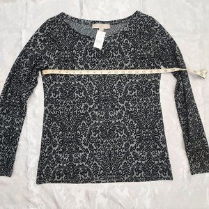 LOFT Black and Grey Blouse, Size S - NWT